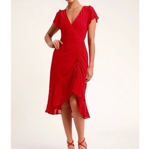 Lulus Red Midi Dress